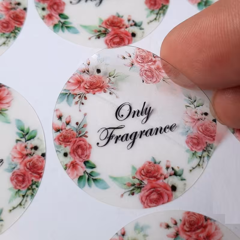 چاپ 1000 عدد لیبل شیشه ای دایره ای - قطر 4 ( 8.5x4.8 )