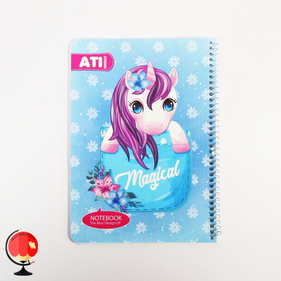 دفتر مشق 50 برگ سیمی طرح اسب تک شاخ آتی