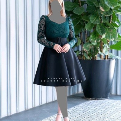 پیراهن مهمانی زنانه فلوک و ساندویچی مدل پروا