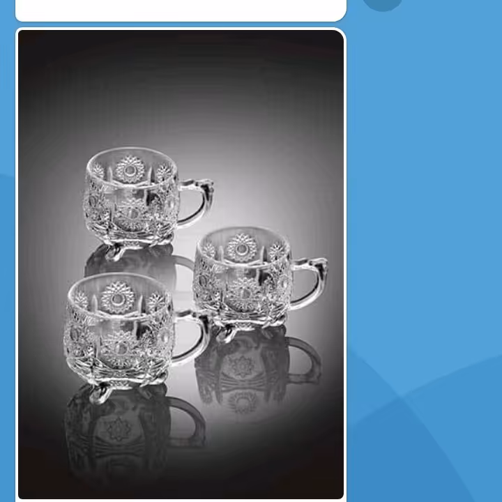 فنجان 3 پایه می جی محصول بلور ساکورا تراش خورده