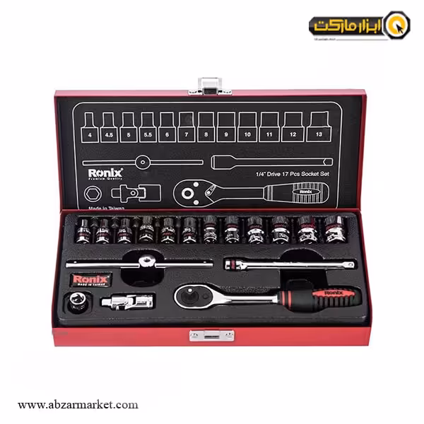 جعبه بکس رونیکس 17 پارچه 1/4 اینچ مدل RH-2617