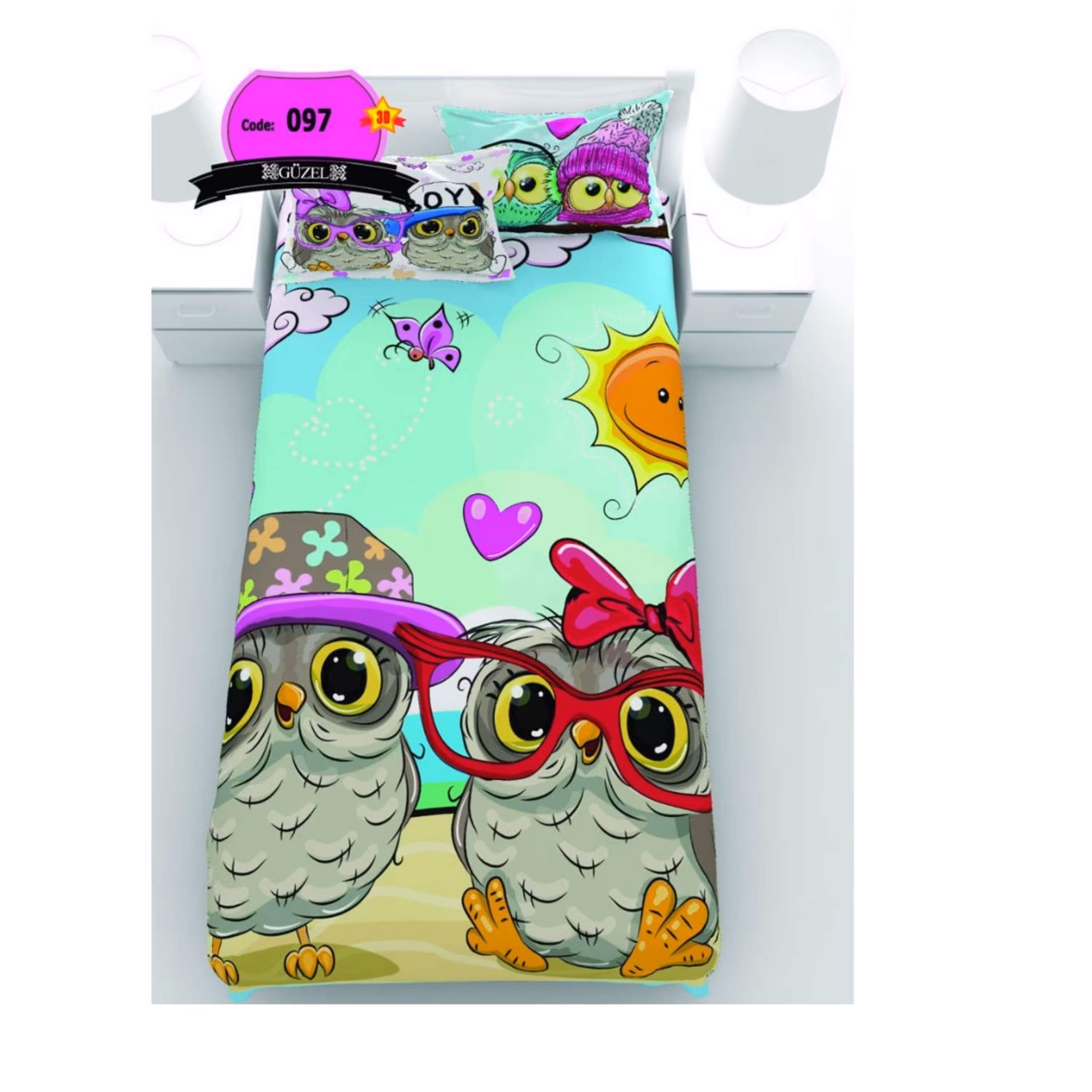 روتختی تک نفره سه بعدی برند گوزل -5 تکه -کد97