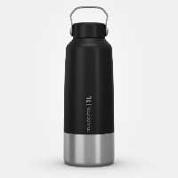 قمقمه استیل کچوا مدل QUECHUA MH100 مشکی گنجایش 1 لیتر