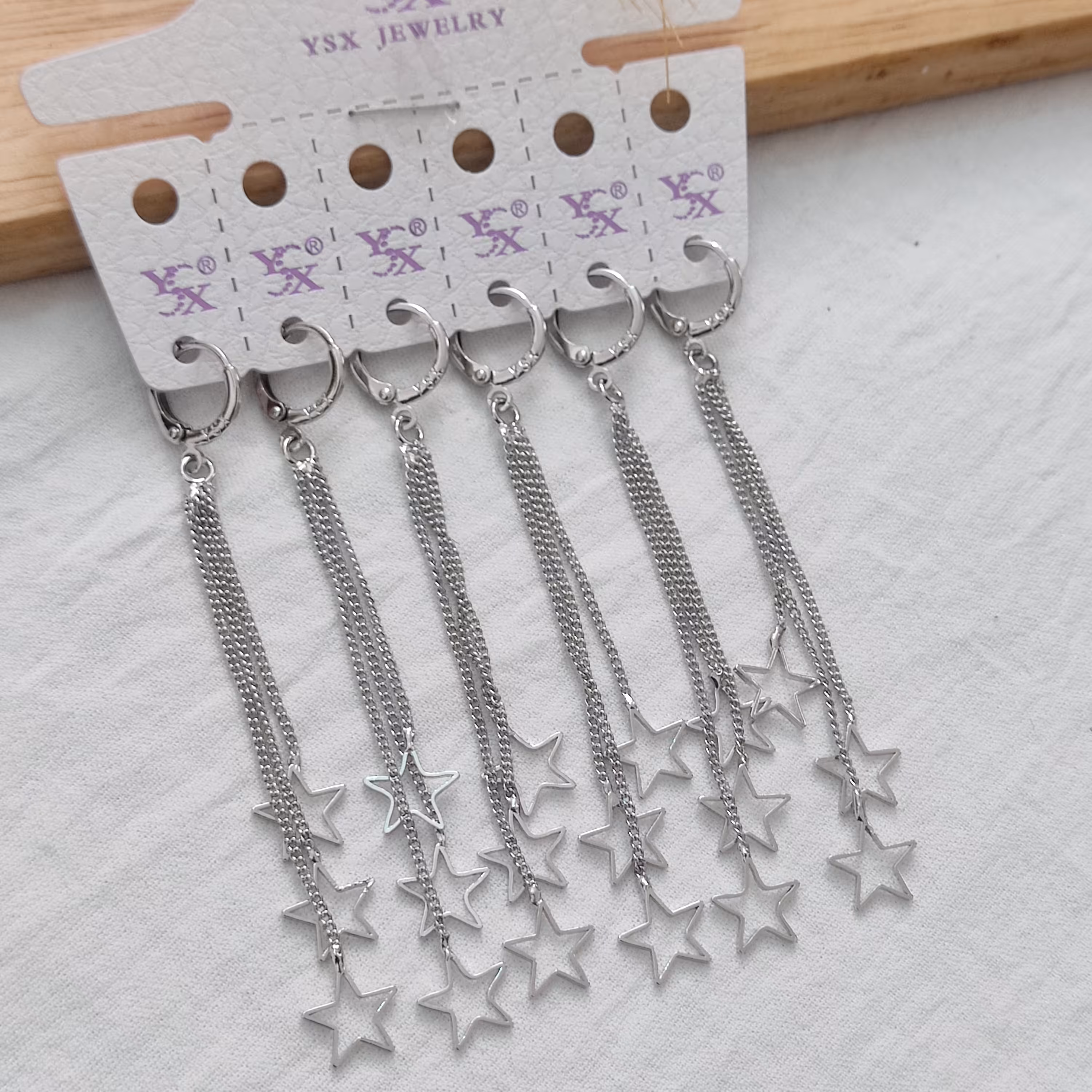 گوشواره 3زنجیر مدل ستاره