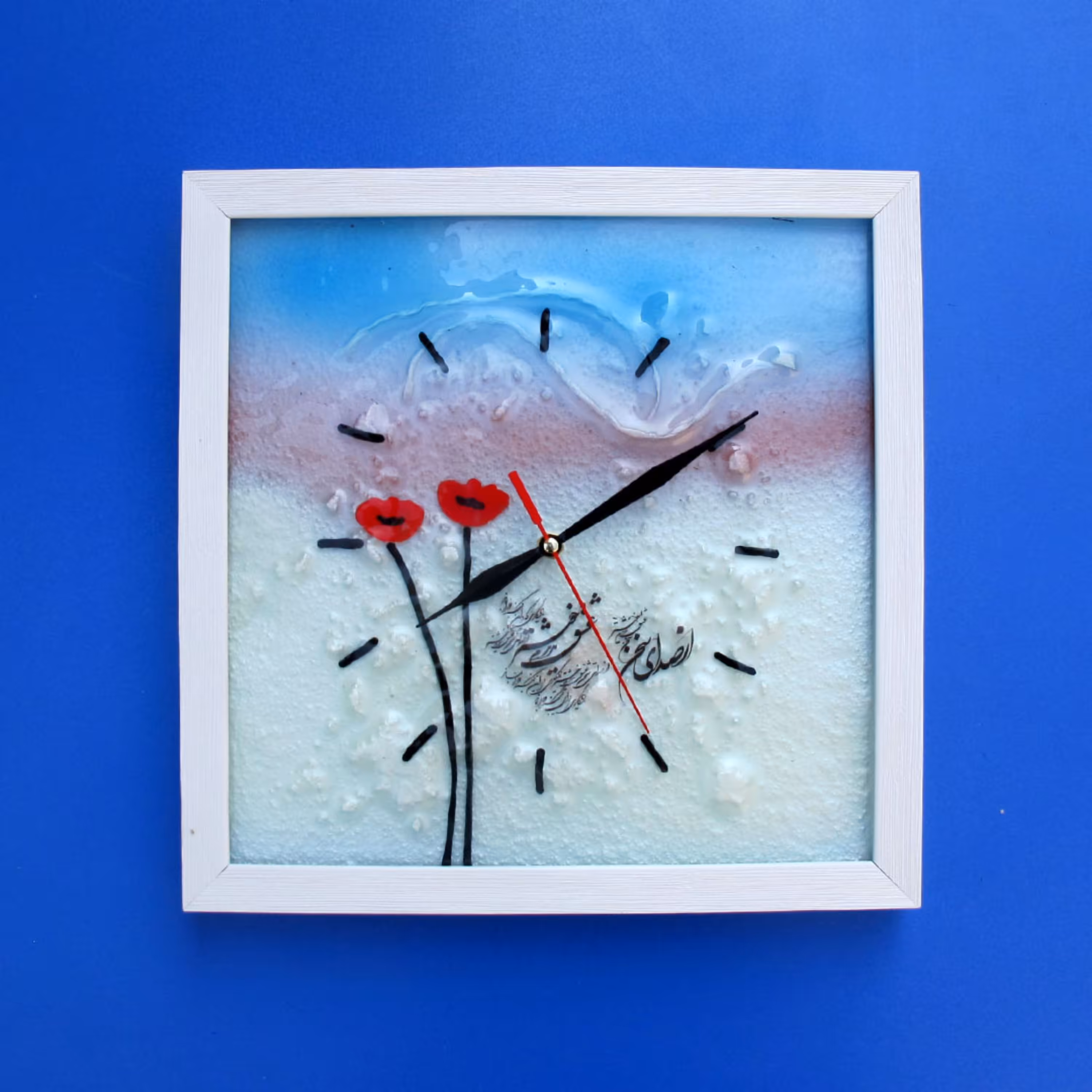 ساعت دیواری آمینا طرح از صدای سخن عشق (قاب سفید)