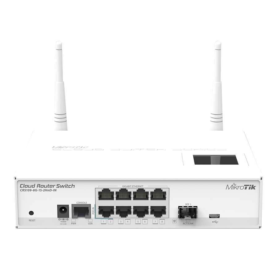 قیمت و خرید کلود روتر سوئیچ 8 پورت میکروتیک مدل CRS109-8G-1S-2HnD-IN | یاس ارتباط