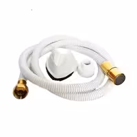 شلنگ توالت سفید طلایی برنجی