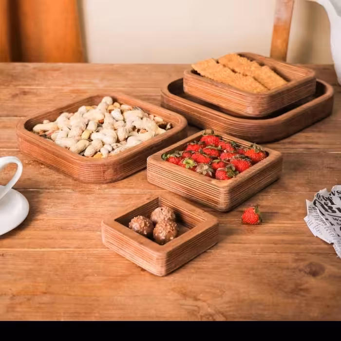 ست پذیرایی 5 تیکه مربع بزرگ ترین سایز 22 سانت