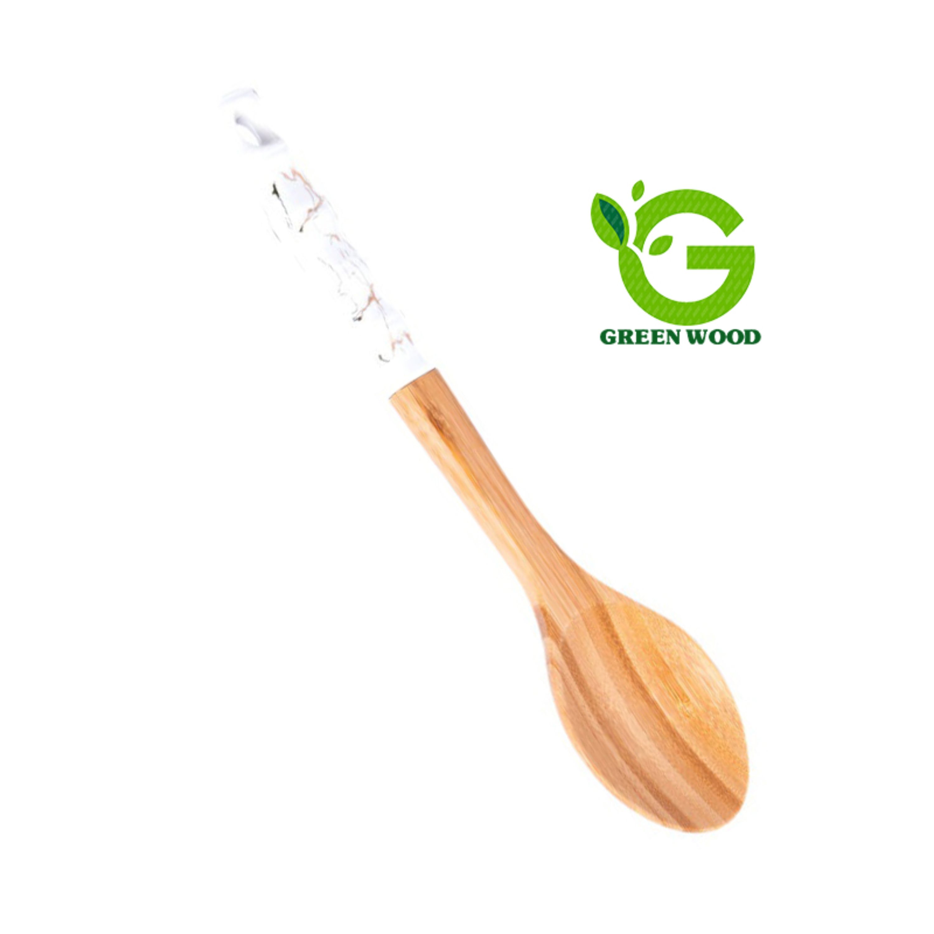 قاشق آشپزی بامبو دسته سرامیکی مدل ماربل White کد Gw40302002