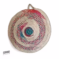 سفره حصیری رنگی طرح سهیلا - ساخته شده از برگ نخل  سایز80 سانتی از برند اسپند