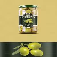 موکاپ ظرف شیشه ای زیتون | گرافیک با طعم تربچه