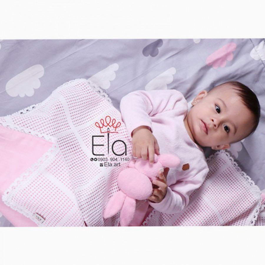 روانداز بافت نخی صورتی  2228