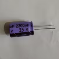 خازن 2200 میکروفاراد 25 ولت بسته 3 عددی (هر برند و رنگی که موجود باشد ارسال میشه