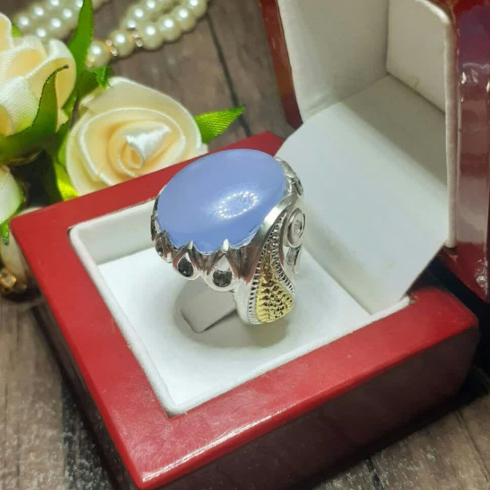 انگشتر نقره عقیق کبود