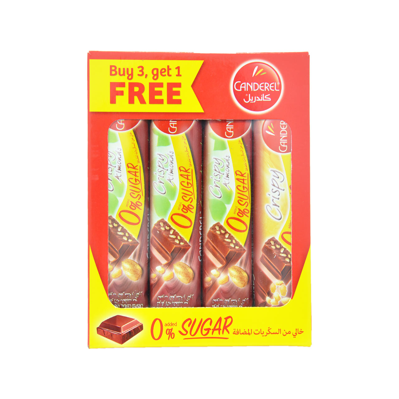 شکلات بدون شکر با بادام 4 عددی کاندرل - canderel