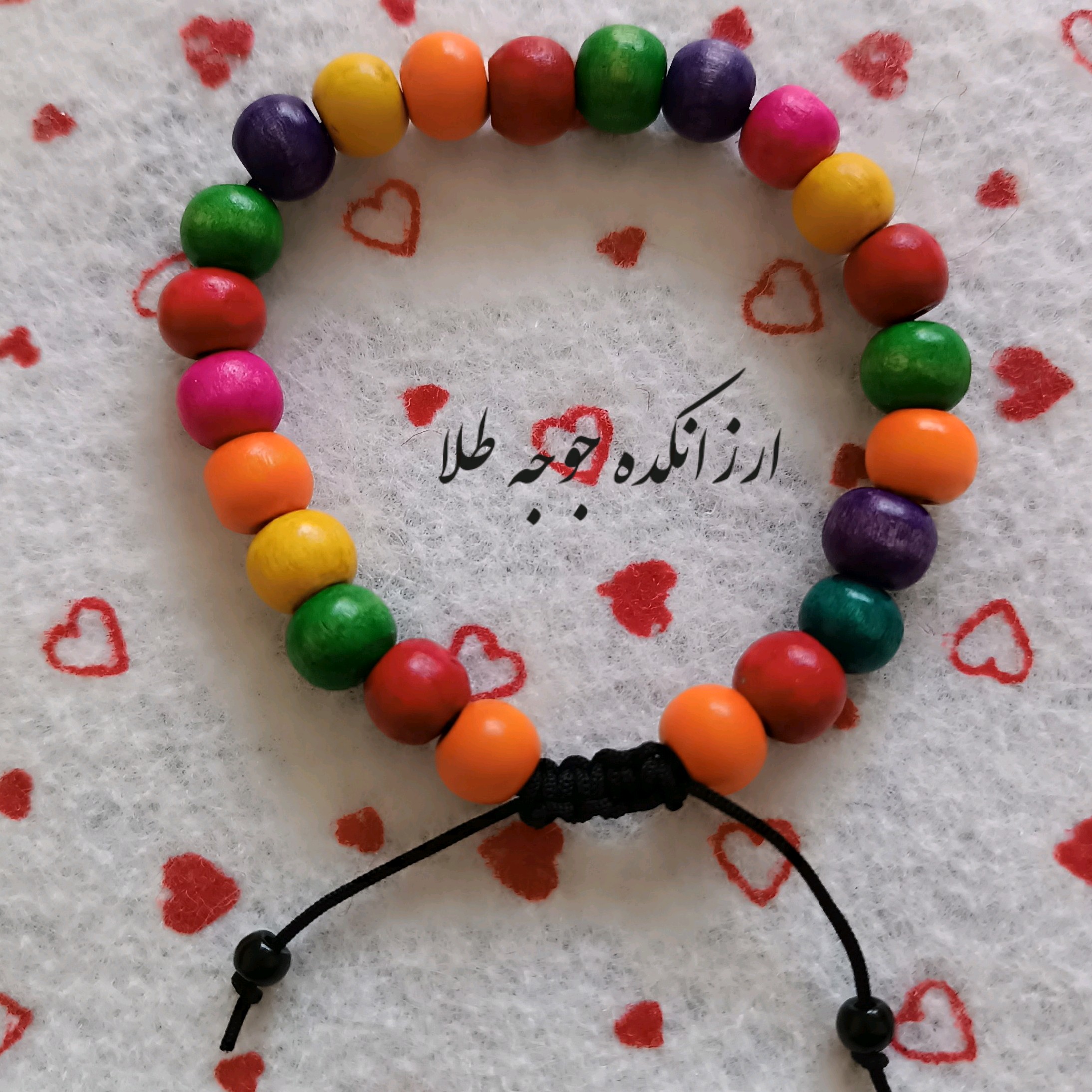 دستبند چوبی رنگارنگ زیبا، مناسب خاص پسندان قیمت مناسب