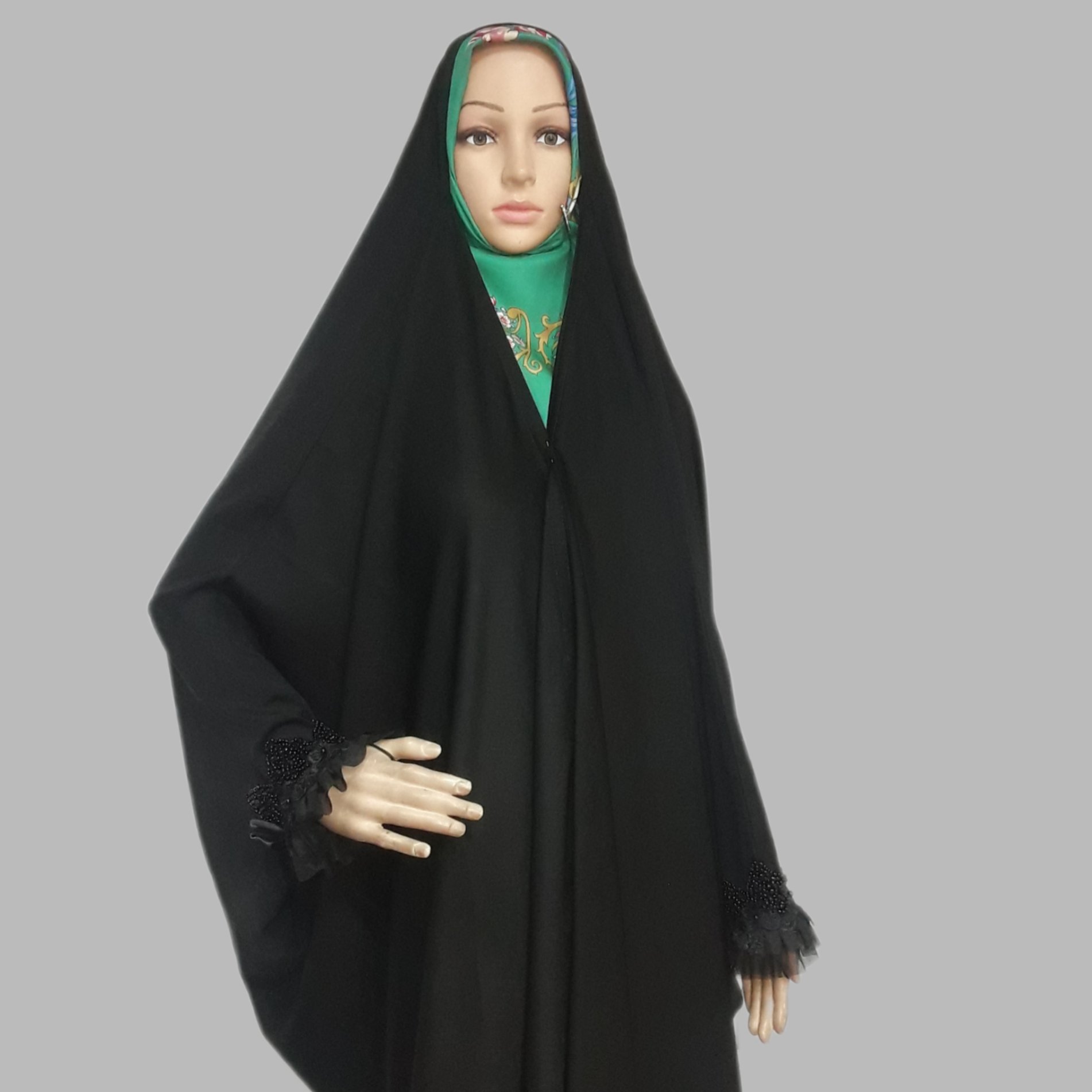 چادر جده سرمه دوزی تور دار