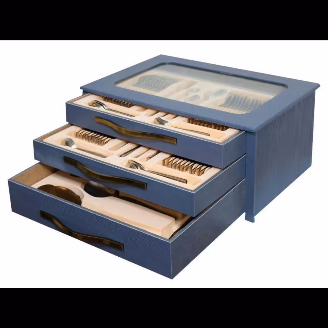 کنسول قاشق و چنگال سه کشو داخل مخمل کد 220