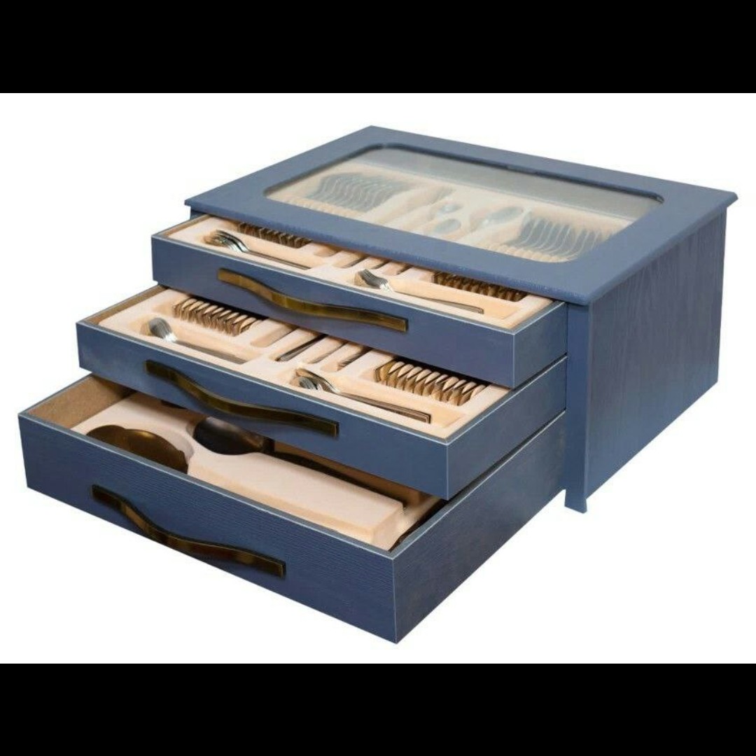 کنسول قاشق و چنگال سه کشو داخل مخمل کد 220