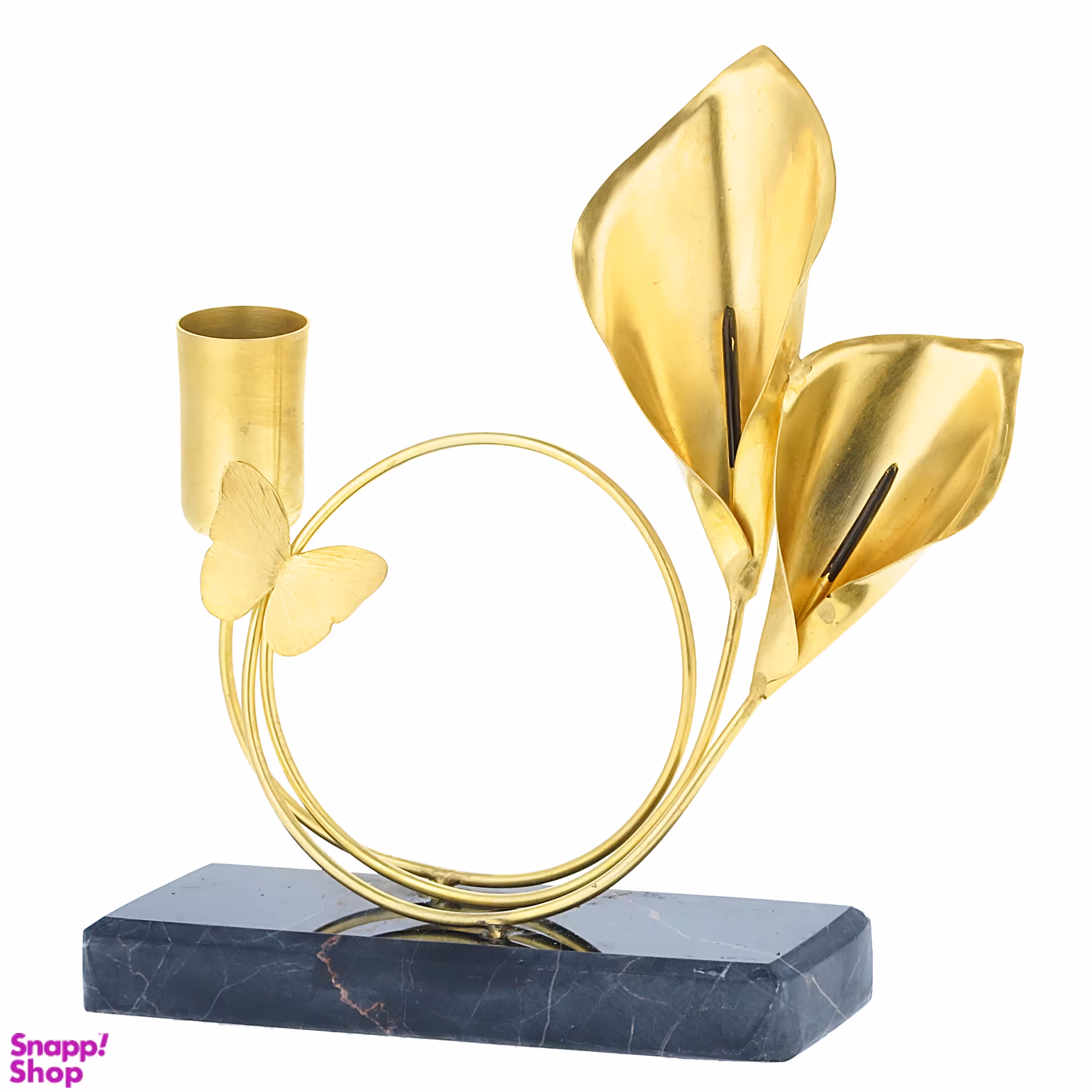 جاشمعی رومیزی مدل گل شیپوری و پروانه