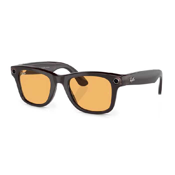 عینک هوشمند ری بن متا Ray-Ban Meta Wayfarer Shiny Rebel Black Amber RW4006