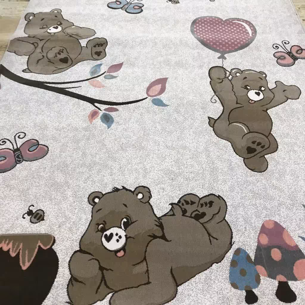 فرش کودک طرح خرس کارتونی    500 شانه تراکم 1000،سایز150در225(چهارمتری)