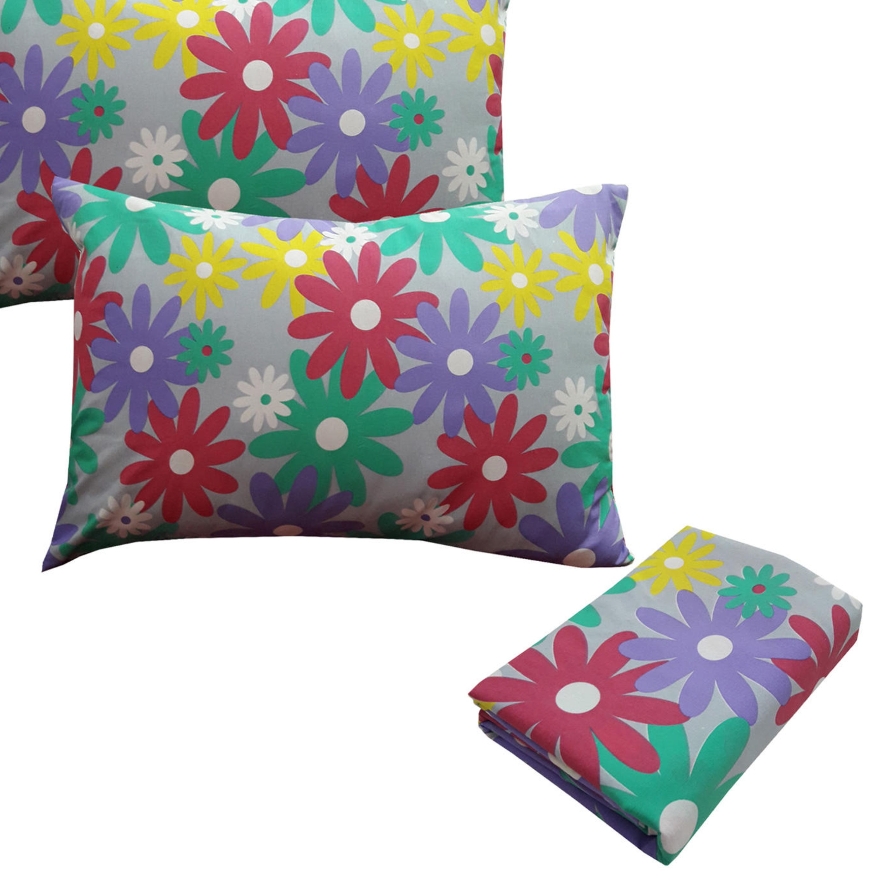 سرویس ملحفه سندس مدل رنگارنگ کد KF301 دونفره 3 تکه