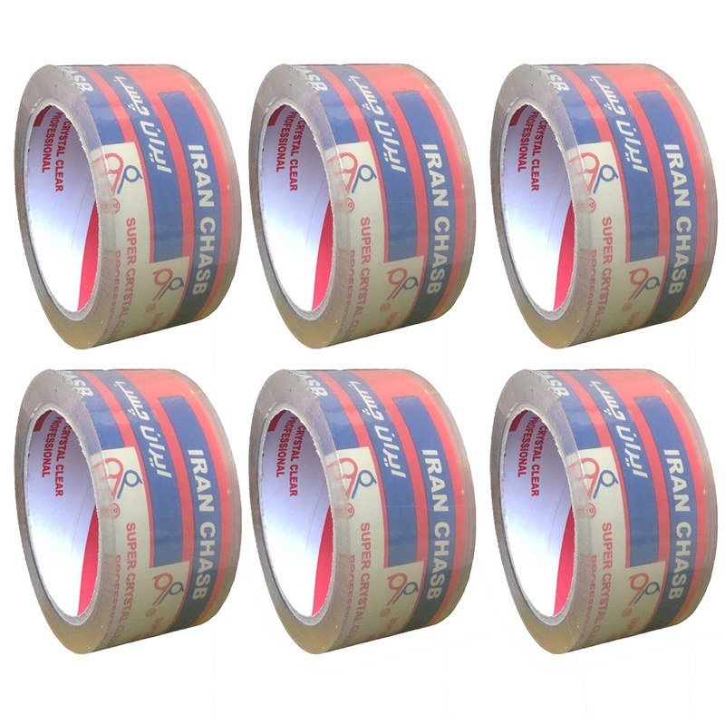 چسب نواری پهن ایران چسب  بسته 6 عددی