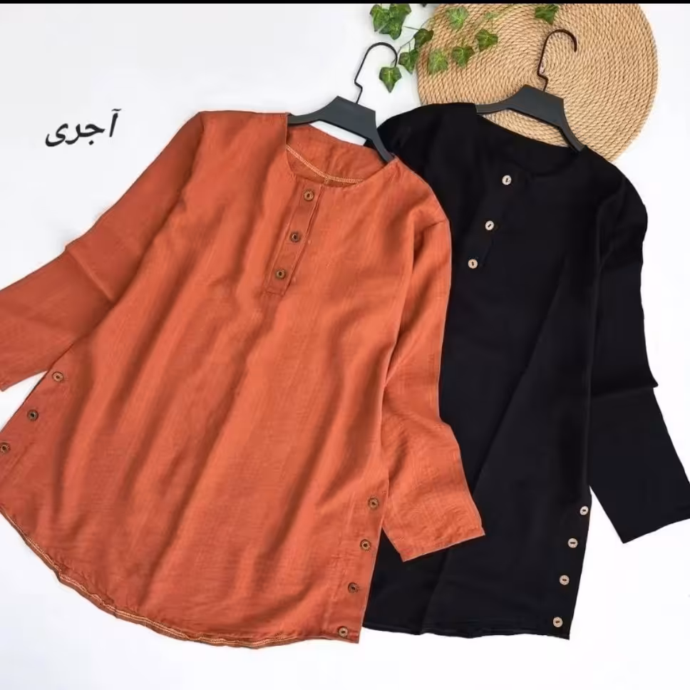 تونیک بغل سه دکمه یقه گرد 