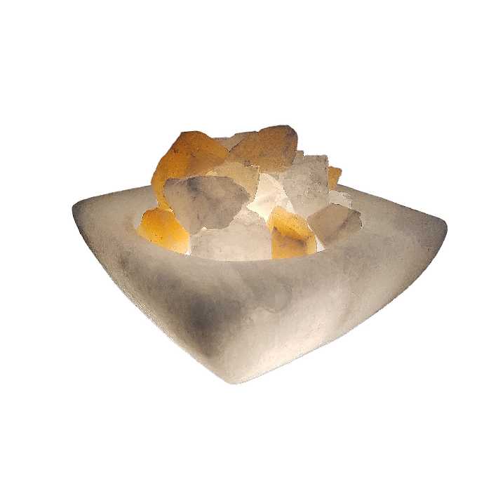 اباژور سنگ نمک کاسه مربع بدون پایه