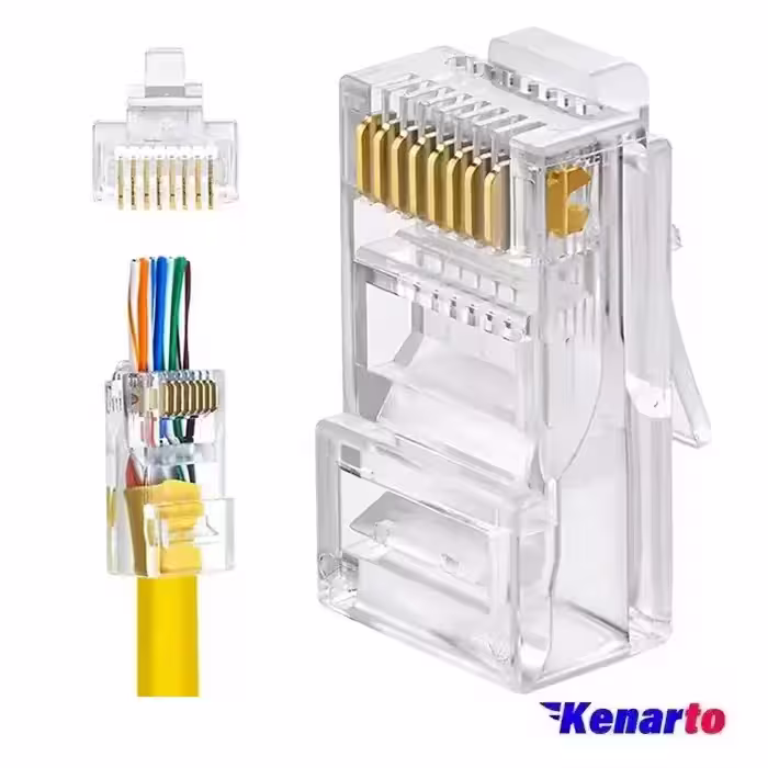 كانكتور ميان گذر CAT6 UTP بسته 100 تايي