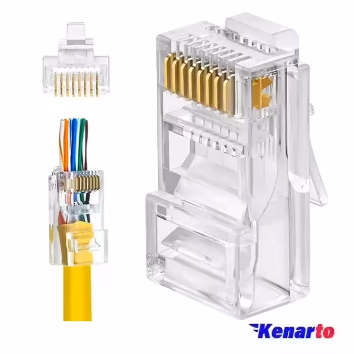كانكتور ميان گذر CAT6 UTP بسته 100 تايي