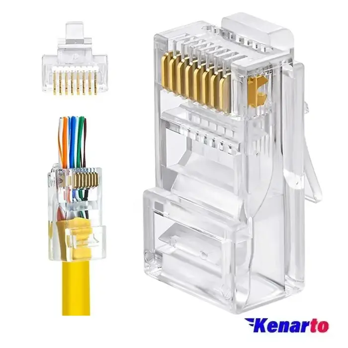 كانكتور ميان گذر CAT6 UTP بسته 100 تايي