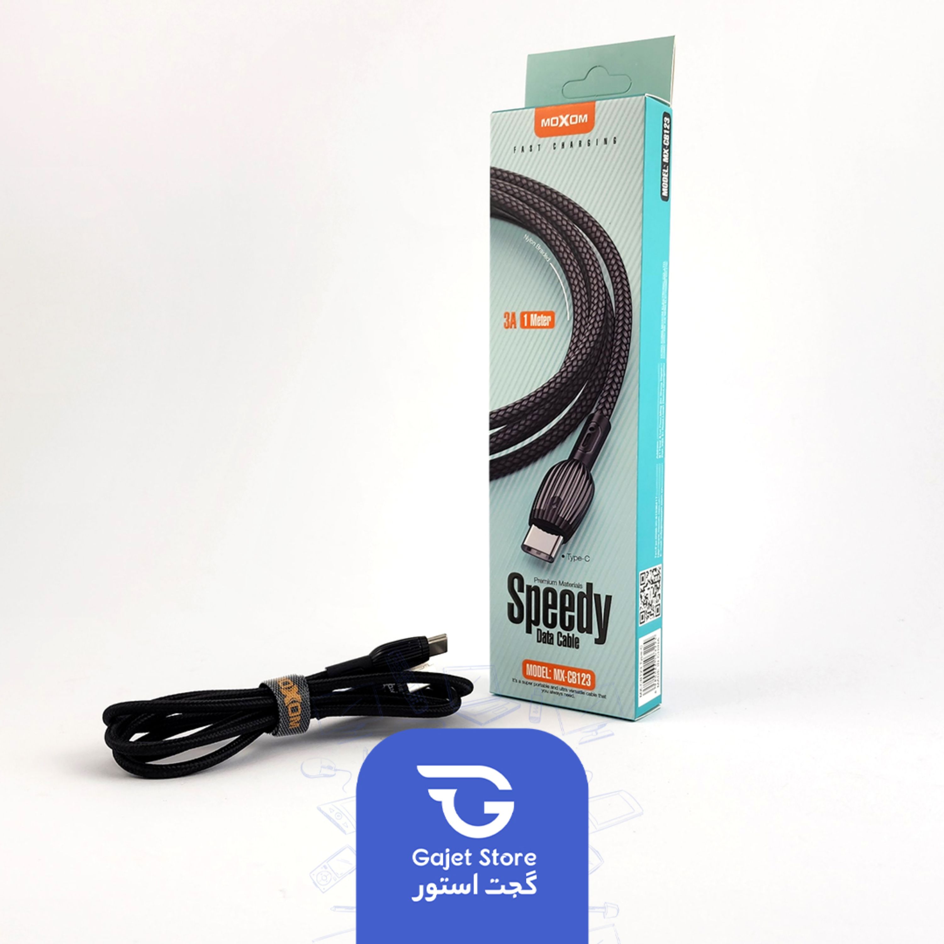 کابل تبدیل USB به USB-C موکسوم مدل MX-CB123 طول 1 متر
