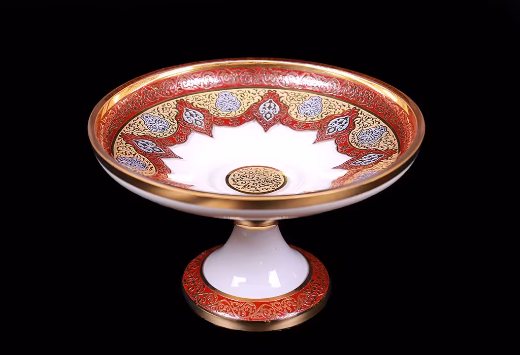 شیرینی خوری و شمعدان کریستال تک جام