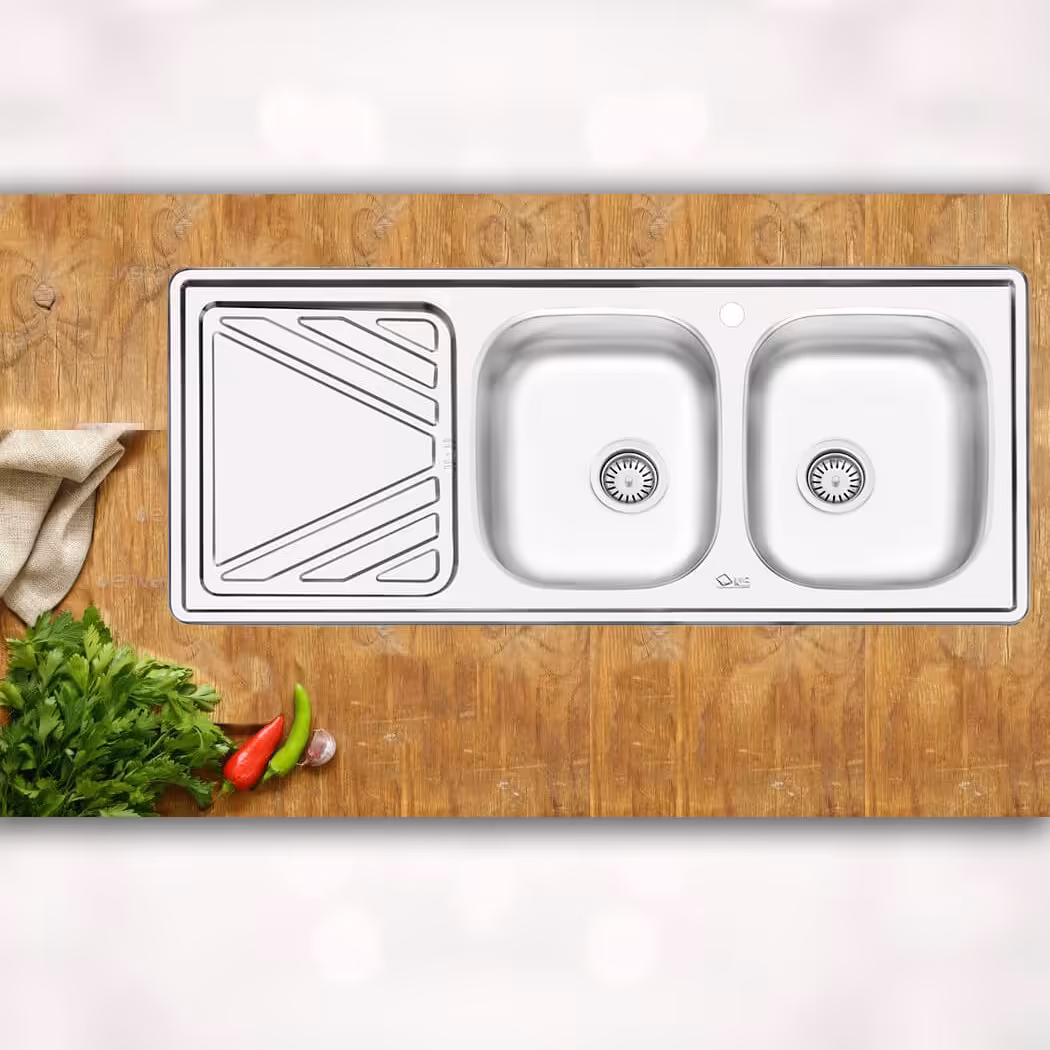 سینک ایلیا استیل نیمه فانتزی مدل 4028 لگن چپ