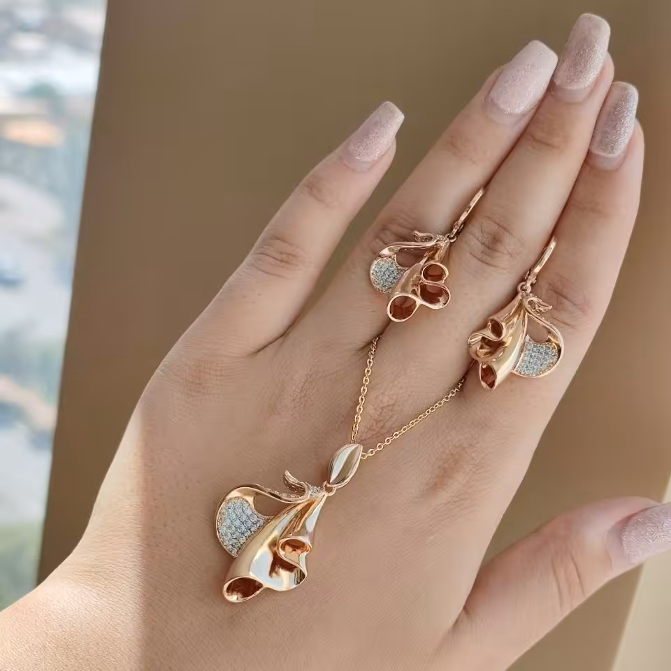 نیمست ژوپینگ مدل زیبا رنگ ثابت و ضد حساسیت طلای ارزان کد 32 جدید کیفیت عالی 