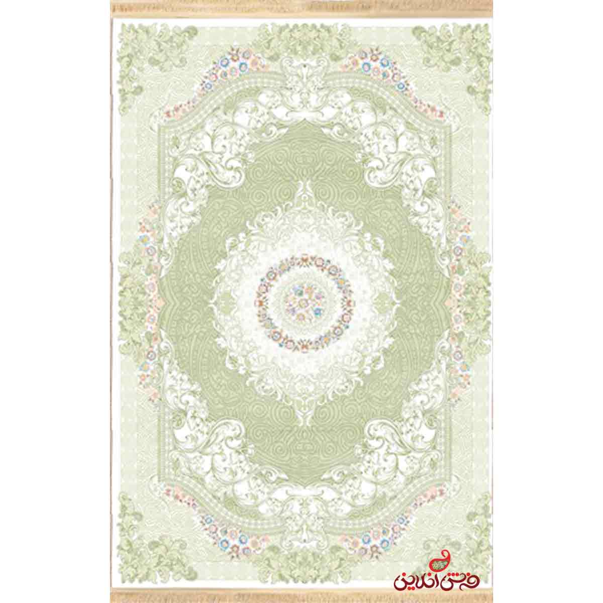 فرش ماشینی کلاریس کلکسیون کلاسیک  کد 100102سبز