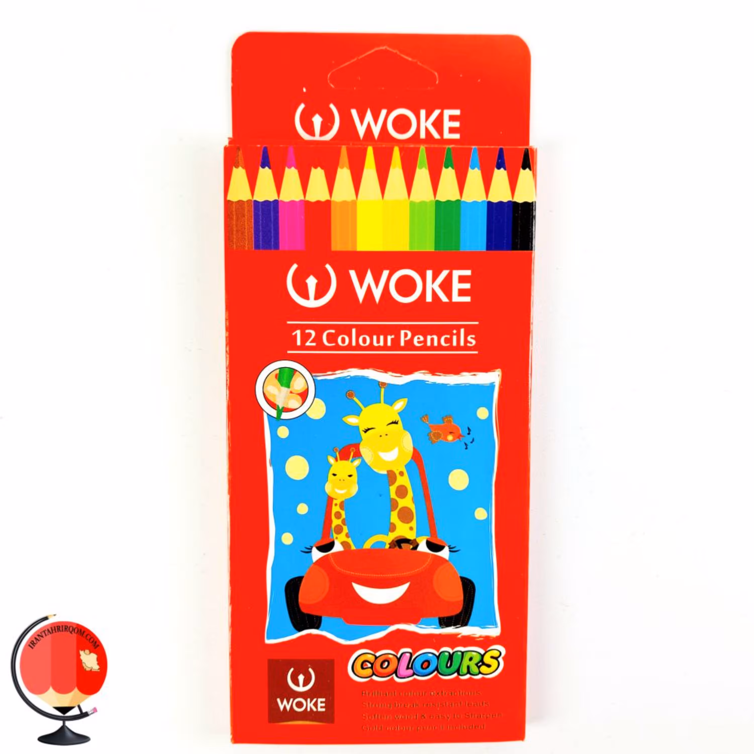 مداد رنگی 12 رنگ ووک woke قرمز  کد 1386