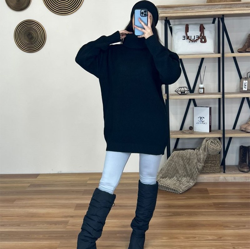 ست بافت یقه شل با کلاه