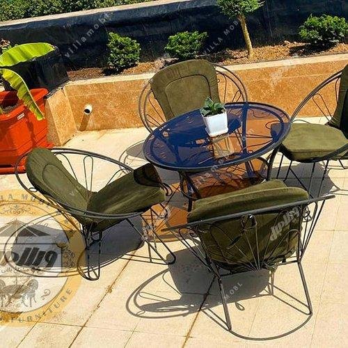مبل باغی فلزی مدل شعاعی (اقتصادی)چهارنفره ارسال به روش پس کرایه