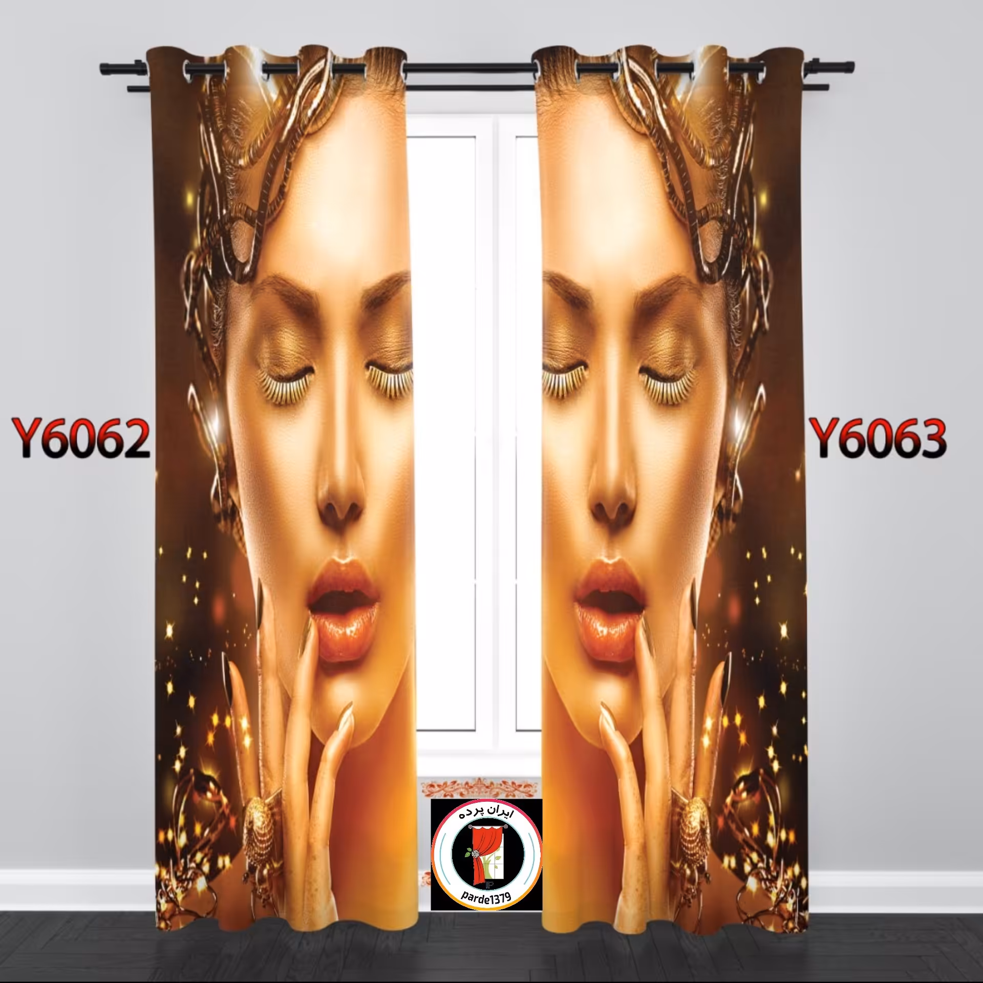 پرده طرح دار با دوخت پانچ و حلقه رینگ دار  (دو قواره)هازان کد6062  پرده آماده پرده اتاق کودک اتاق خواب پذیرائی