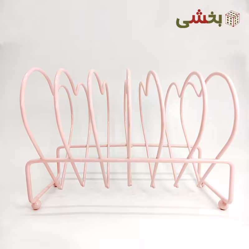 استند نگهدارنده بشقاب طرح قلب فلزی