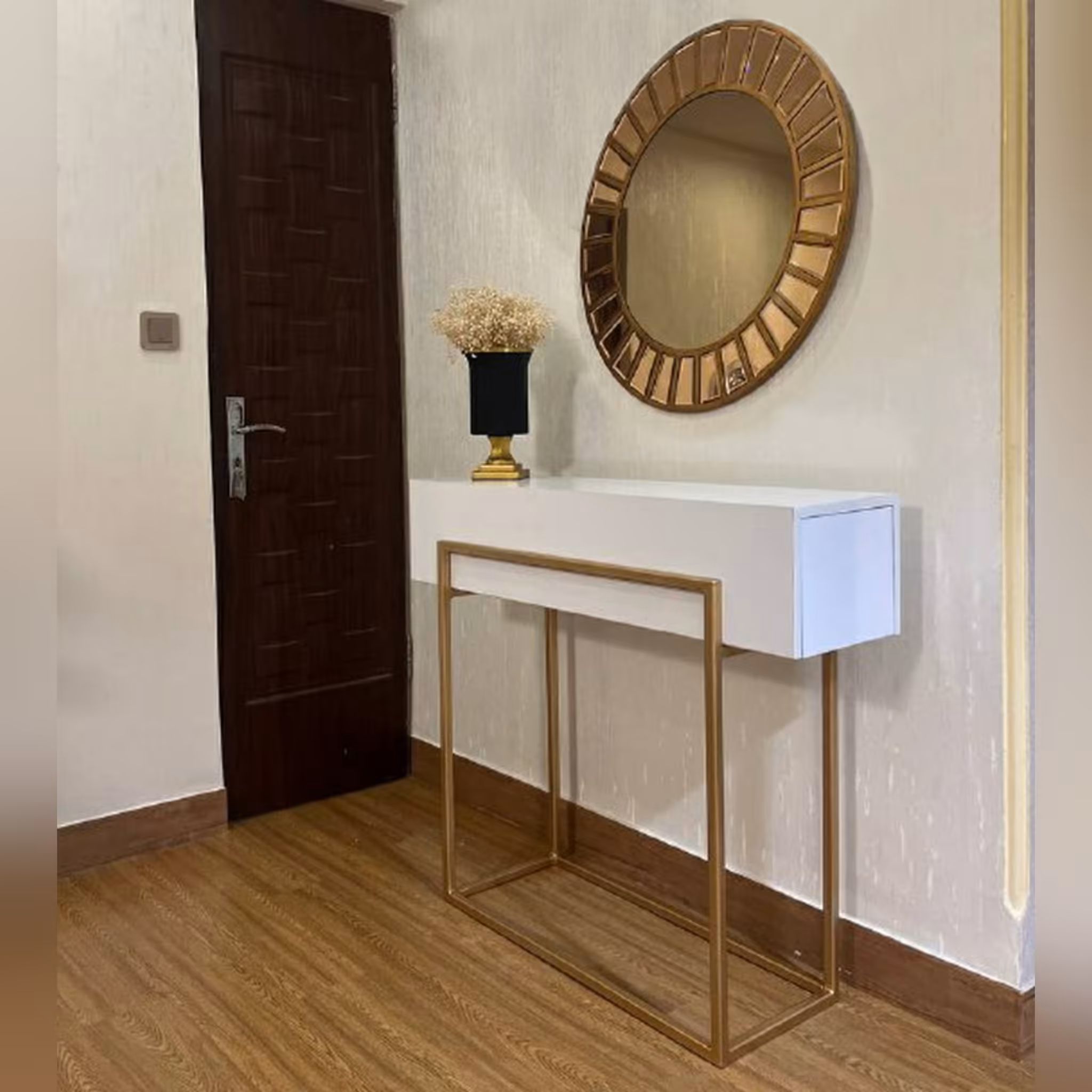 کنسول چوبی فلزی کشو دار (کد17) گالری راکه (ارسال با باربری و پس کرایه)