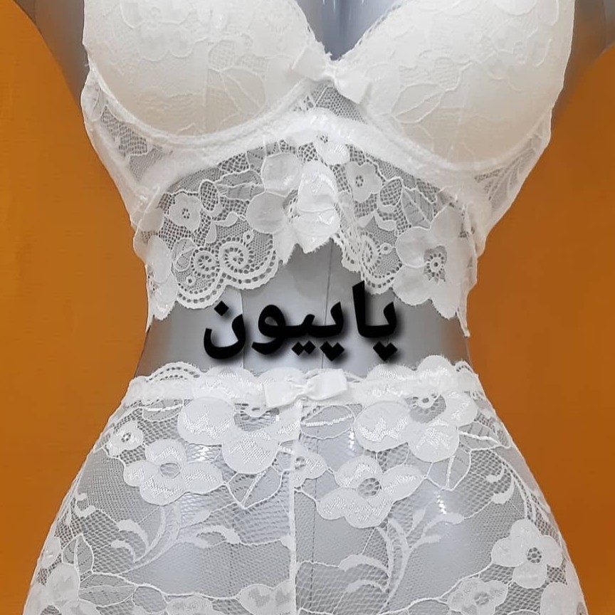 ست عروس طرح نیم تنه شورت گیپوری نیم جک فنردار سایز70