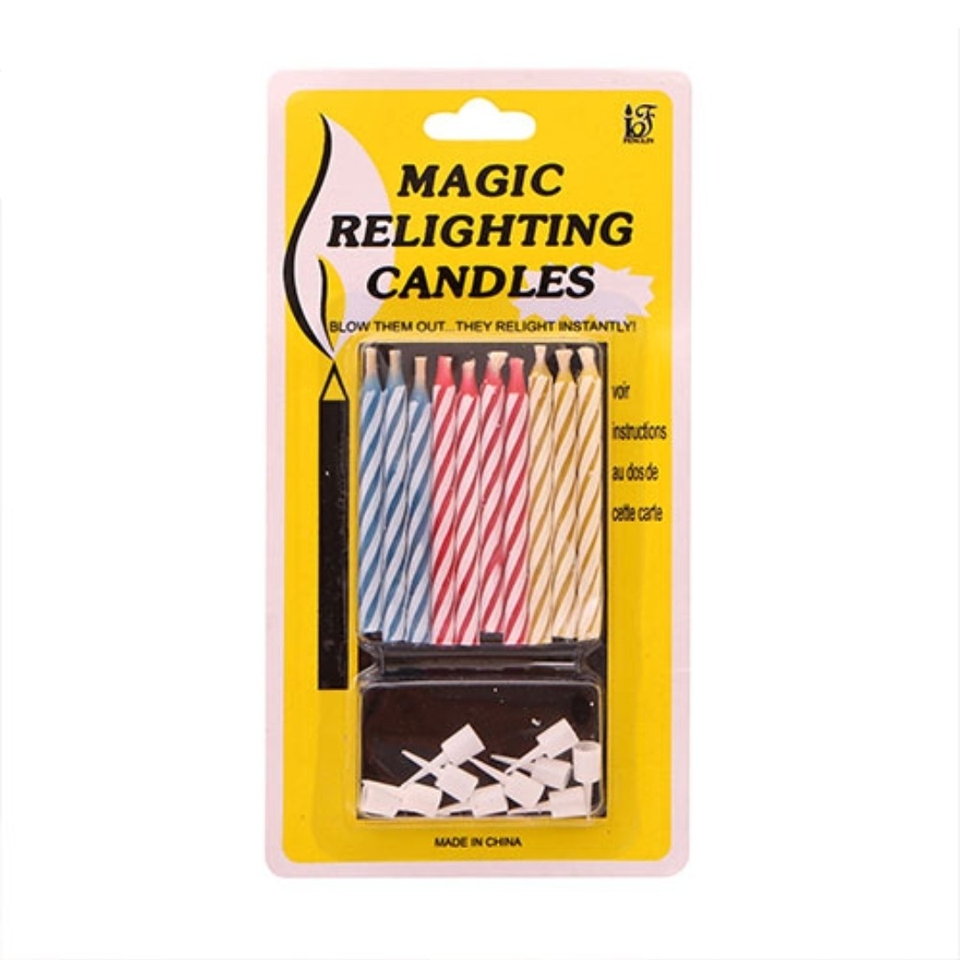 شمع جادویی تولد بسته 10 عددی به همراه پایه