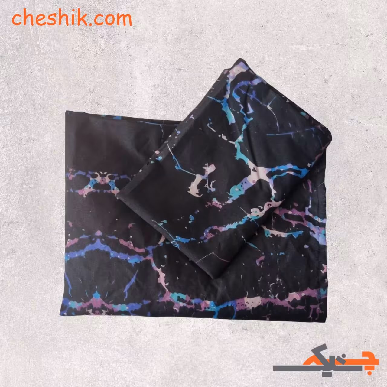 سرویس روتختی کشدار 2نفره 3 تکه مدل آیریش (زمینه مشکی) جنس تنسل با عرض 160