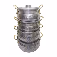 سرویس قابلمه 8 پارچه مدل چکشی طرح دسته طلایی