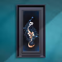 تابلو معرق مس طرح خوشنویسی هیچ  رنگ سبز سایز 65 در 35