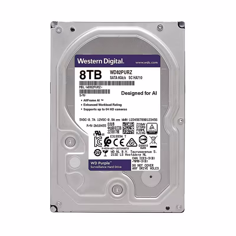 هارددیسک اینترنال وسترن دیجیتال مدل Purple WD82PURZ ظرفیت 8 ترابایت
